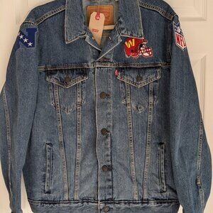 Levi's Washington Commanders Redskins Denim Jacket Men's L NWT Embroidered